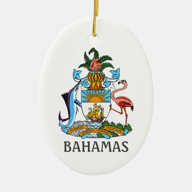 Coat of arms - Bahamas Ceramic Tree Decoration (Front)