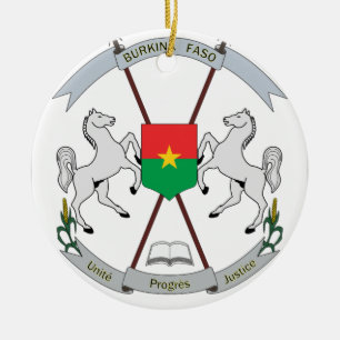 Coat of Arms Burkina Faso - Armoiries Burkina Faso Ceramic Tree Decoration