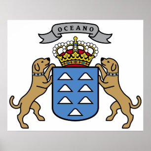 Coat of Arms Canary Islands Official Symbol Spain Poster
