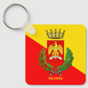 Coat of arms/ flag of Palermo (city), Sicily Key Ring