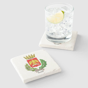 Coat of arms/ flag of Palermo (city), Sicily Stone Coaster