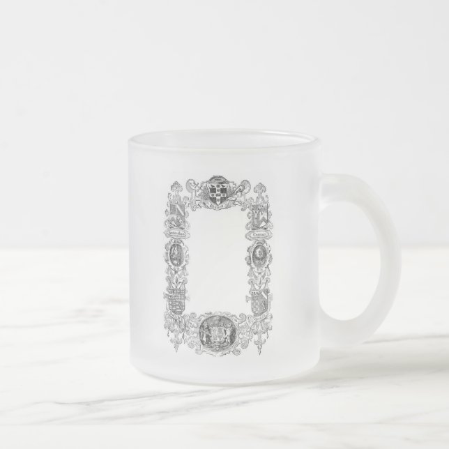 Coat-of-Arms Frosted Glass Coffee Mug (Right)