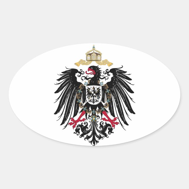 Coat of Arms German Reich 1889 Reichsadler Oval Sticker (Front)