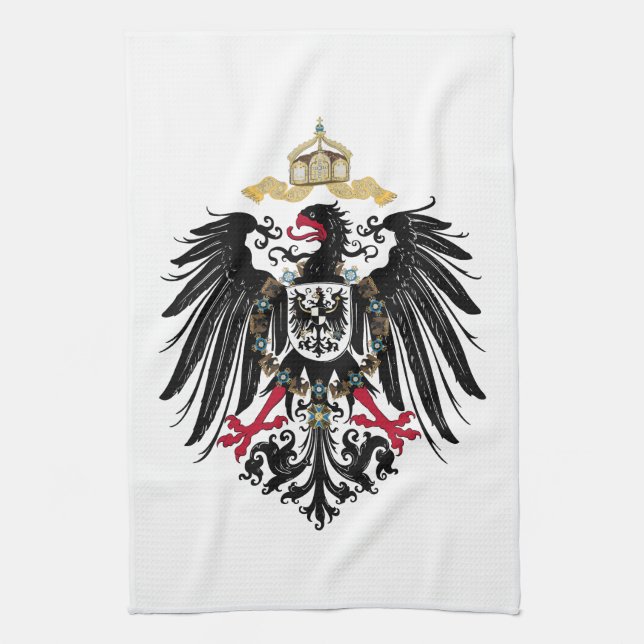 Coat of Arms German Reich 1889 Reichsadler Tea Towel (Vertical)