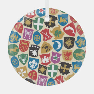 Coat of Arms: Heraldic Background. Glass Tree Decoration