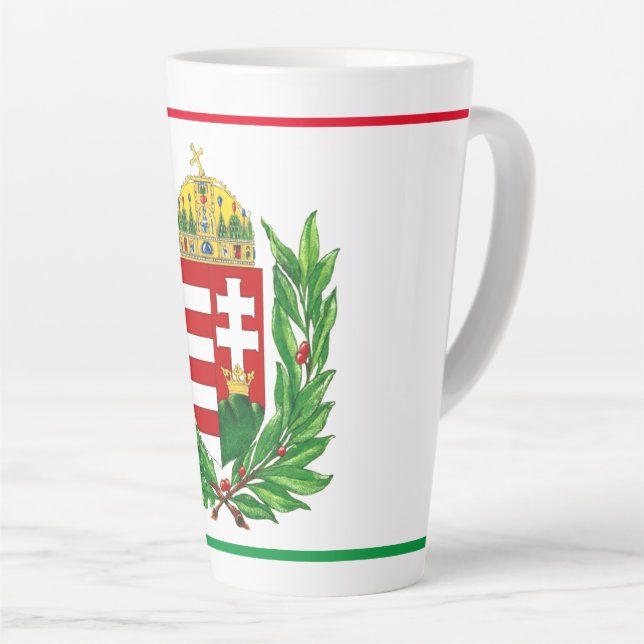 Coat of Arms Hungary Budapest Gifts Latte Mug (Right Angle)