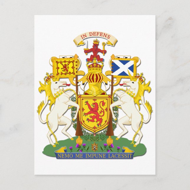 Coat Of Arms Kingdom Of Scotland Postcard (Front)