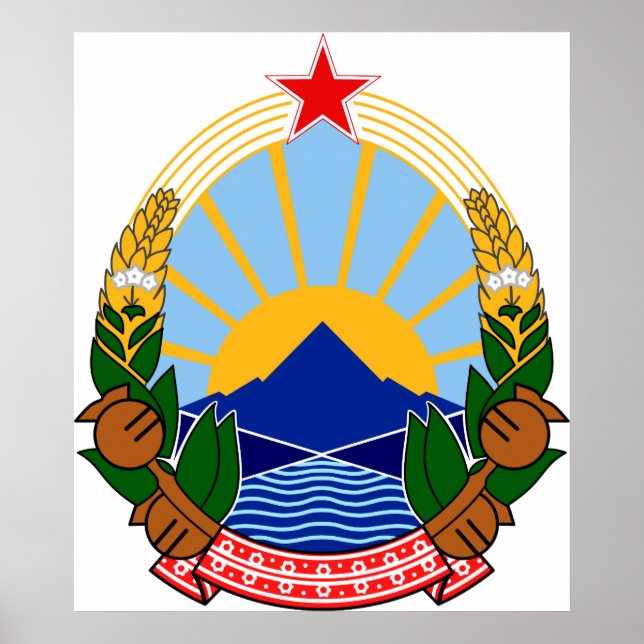 Coat of arms Macedonia Official Heraldry Symbol Poster (Front)