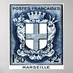 Coat of Arms, Marseille France Poster