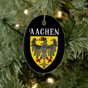 Coat of Arms of Aachen, Germany Ceramic Tree Decoration