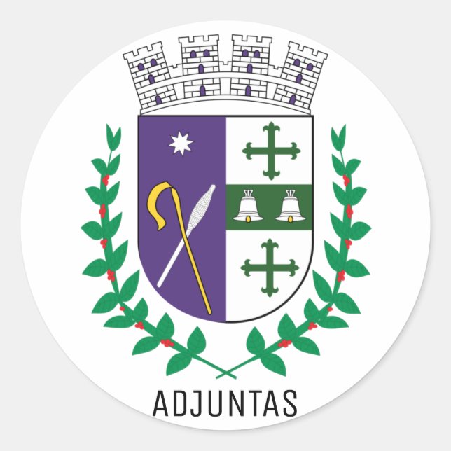 Coat of Arms of Adjuntas, Puerto Rico Classic Round Sticker (Front)