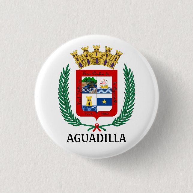 Coat of Arms of Aguadilla, Puerto Rico 3 Cm Round Badge (Front)