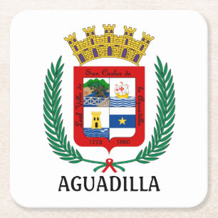 Coat of Arms of Aguadilla, Puerto Rico Square Paper Coaster