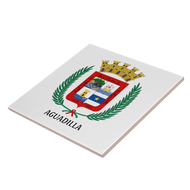 Coat of Arms of Aguadilla, Puerto Rico Tile (Side)