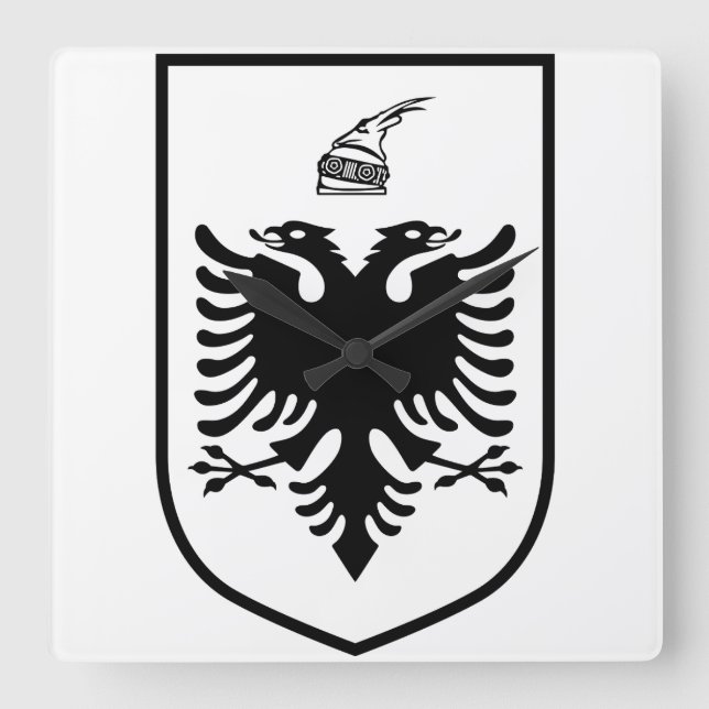 Coat of arms of Albania  Square Wall Clock (Front)