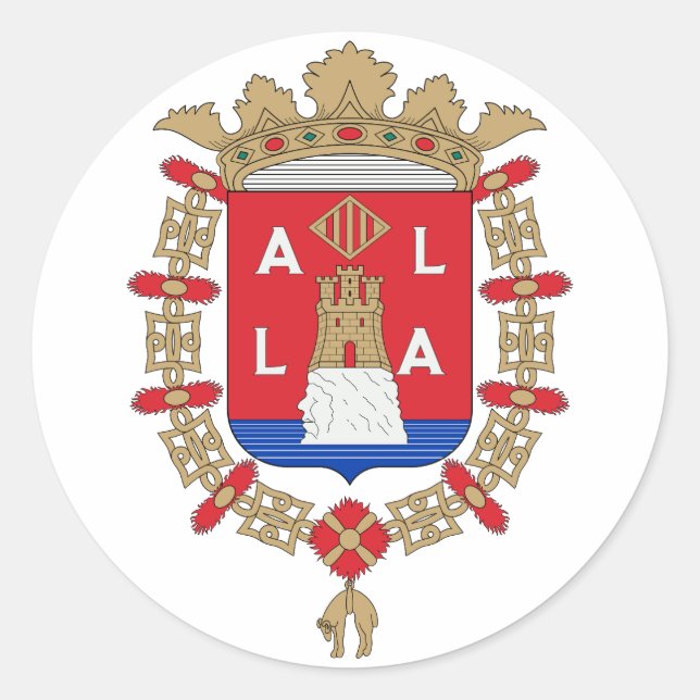 Coat of arms of Alicante, Spain Classic Round Sticker (Front)