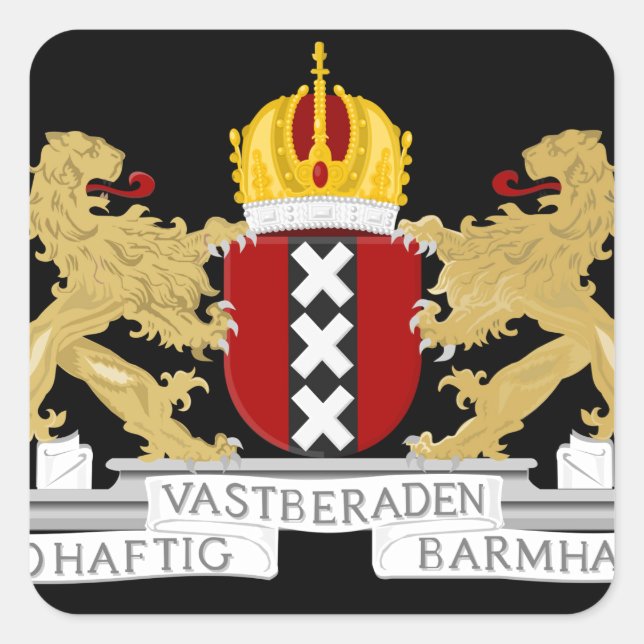 Coat of arms of Amsterdam Square Sticker (Front)