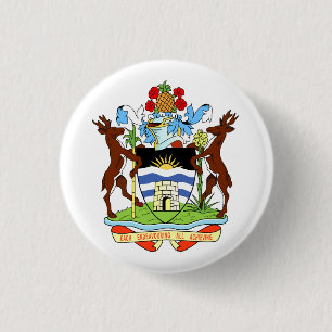 Coat of Arms of Antigua and Barbuda 3 Cm Round Badge