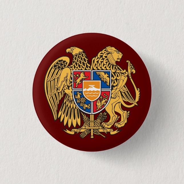 Coat of Arms of Armenia 3 Cm Round Badge (Front)