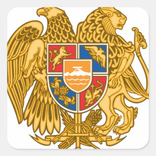 Coat of arms of Armenia - Armenian Emblem Square Sticker