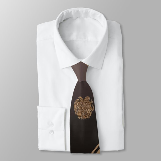Coat of arms of Armenia Neck Tie (Tied)