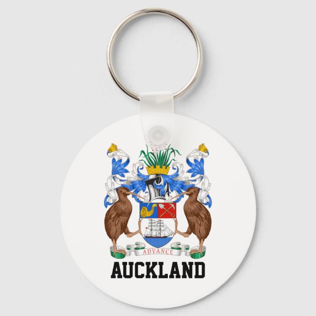 Coat of Arms of Auckland, NZ Key Ring (Front)