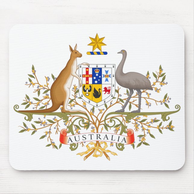 Coat of Arms of Australia Mouse Mat (Front)
