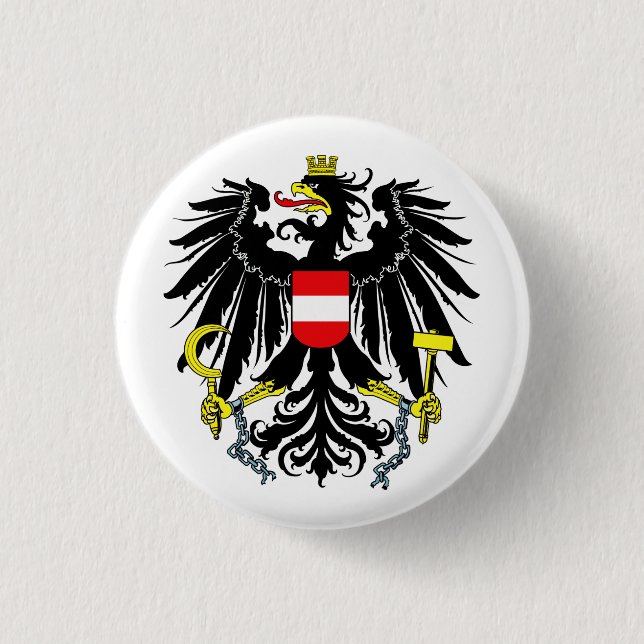 Coat of Arms of Austria 3 Cm Round Badge (Front)