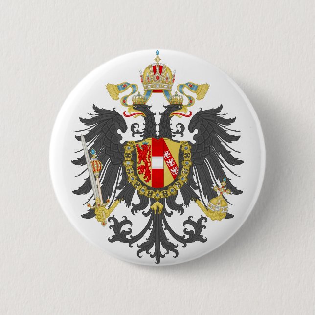 Coat of Arms of Austrian Empire 6 Cm Round Badge (Front)