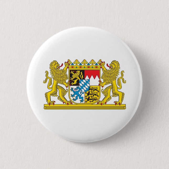 Coat of Arms of Bavaria Official Germany Symbol 6 Cm Round Badge (Front)