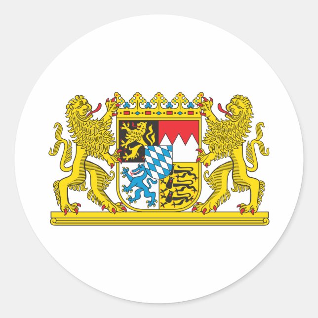 Coat of Arms of Bavaria Official Germany Symbol Classic Round Sticker (Front)