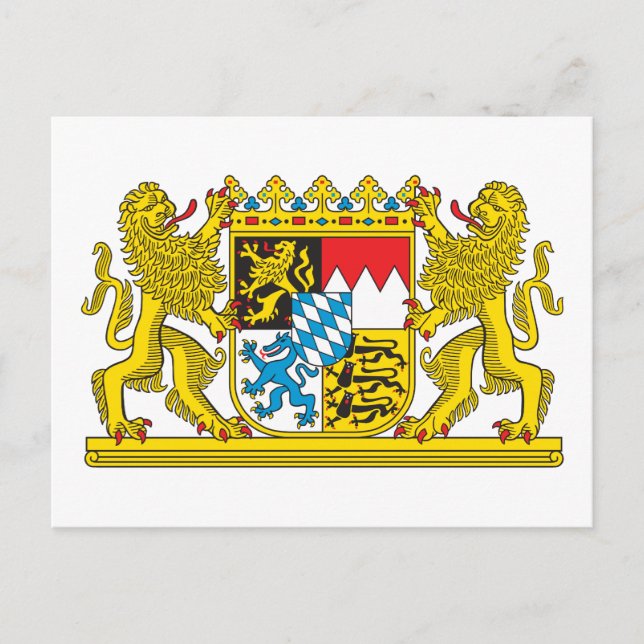 Coat of Arms of Bavaria Official Germany Symbol Postcard (Front)