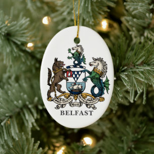Coat of Arms of Belfast Ceramic Tree Decoration