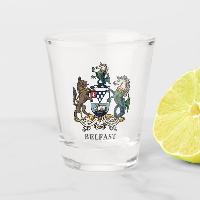 Coat of Arms of Belfast Shot Glass (Front)