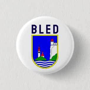 Coat of arms of Bled, Slovenia 3 Cm Round Badge