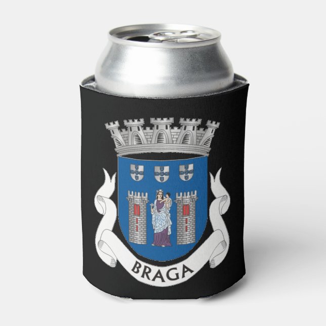 Coat of Arms of Braga, Portugal Can Cooler (Can Front)