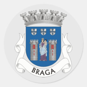 Coat of Arms of Braga, Portugal Classic Round Sticker