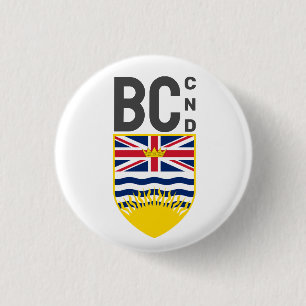 Coat of Arms of British Columbia - CND 3 Cm Round Badge