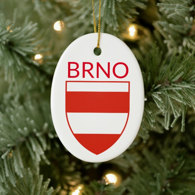 Coat of Arms of Brno - CZECHIA Ceramic Tree Decoration (Tree)