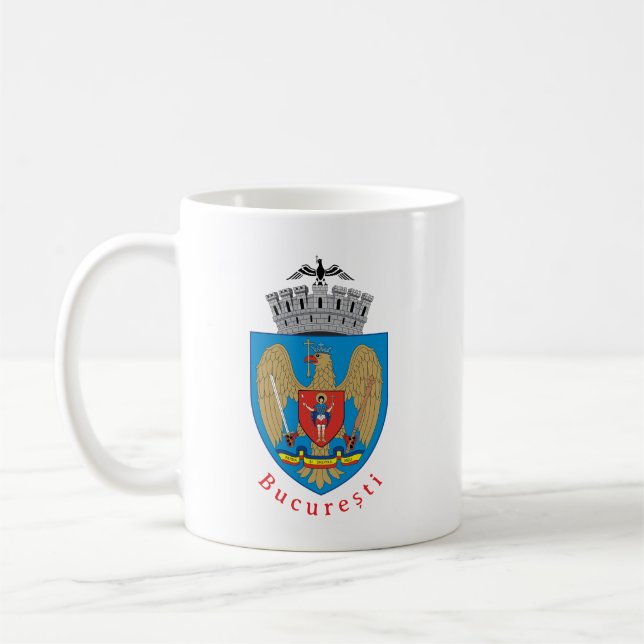 Coat of Arms of Bucharest, Romania Coffee Mug (Left)