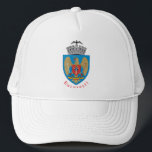 Coat of Arms of Bucharest, Romania Trucker Hat<br><div class="desc">Top off your look with the pride of the Romanian capital in this stylish Coat of Arms of Bucharest, Romania Trucker Hat. This classic mesh-back trucker hat prominently features the official heraldic emblem of București. Perfect for sunny days, casual outings, or showing off your city pride. Whether you have roots...</div>