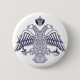 Coat of arms of Byzantine  6 Cm Round Badge