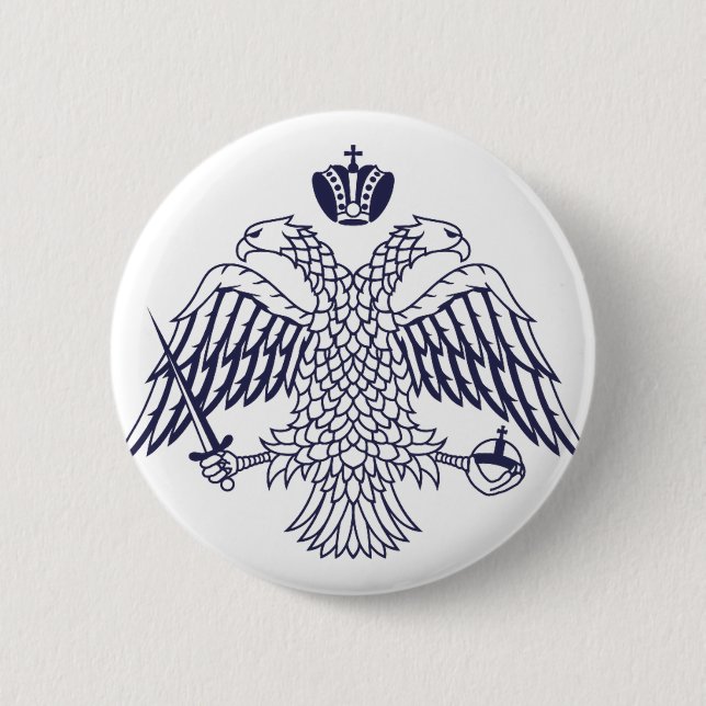 Coat of arms of Byzantine  6 Cm Round Badge (Front)