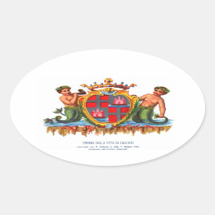 Coat of Arms of Cagliari, Sardinia Oval Sticker