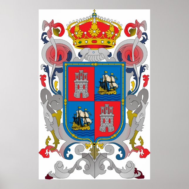 Coat of arms of Campeche Mexico Official Symbol Poster (Front)