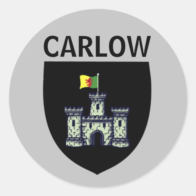 Coat of Arms of Carlow (town), Republic of Ireland Classic Round Sticker (Front)