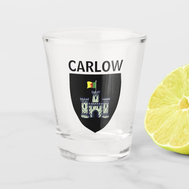 Coat of Arms of Carlow (town), Republic of Ireland Shot Glass (Front)