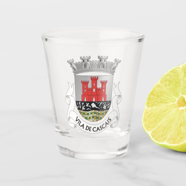 Coat of Arms of Cascais, Portugal Shot Glass (Front)