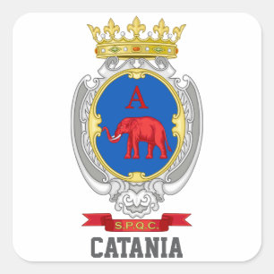 Coat of arms of Catania, Sicily Square Sticker