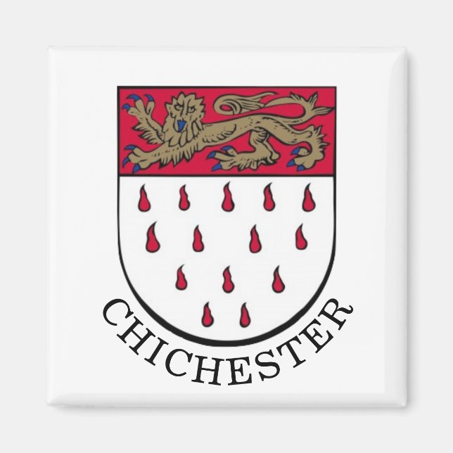 Coat of Arms of Chichester, West Sussex (England) Magnet (Front)
